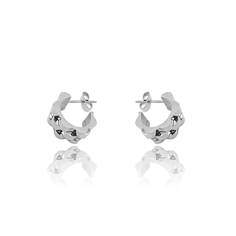 SOLD KIKICHIC Watch Hoop Earrings (15 mm): Silver